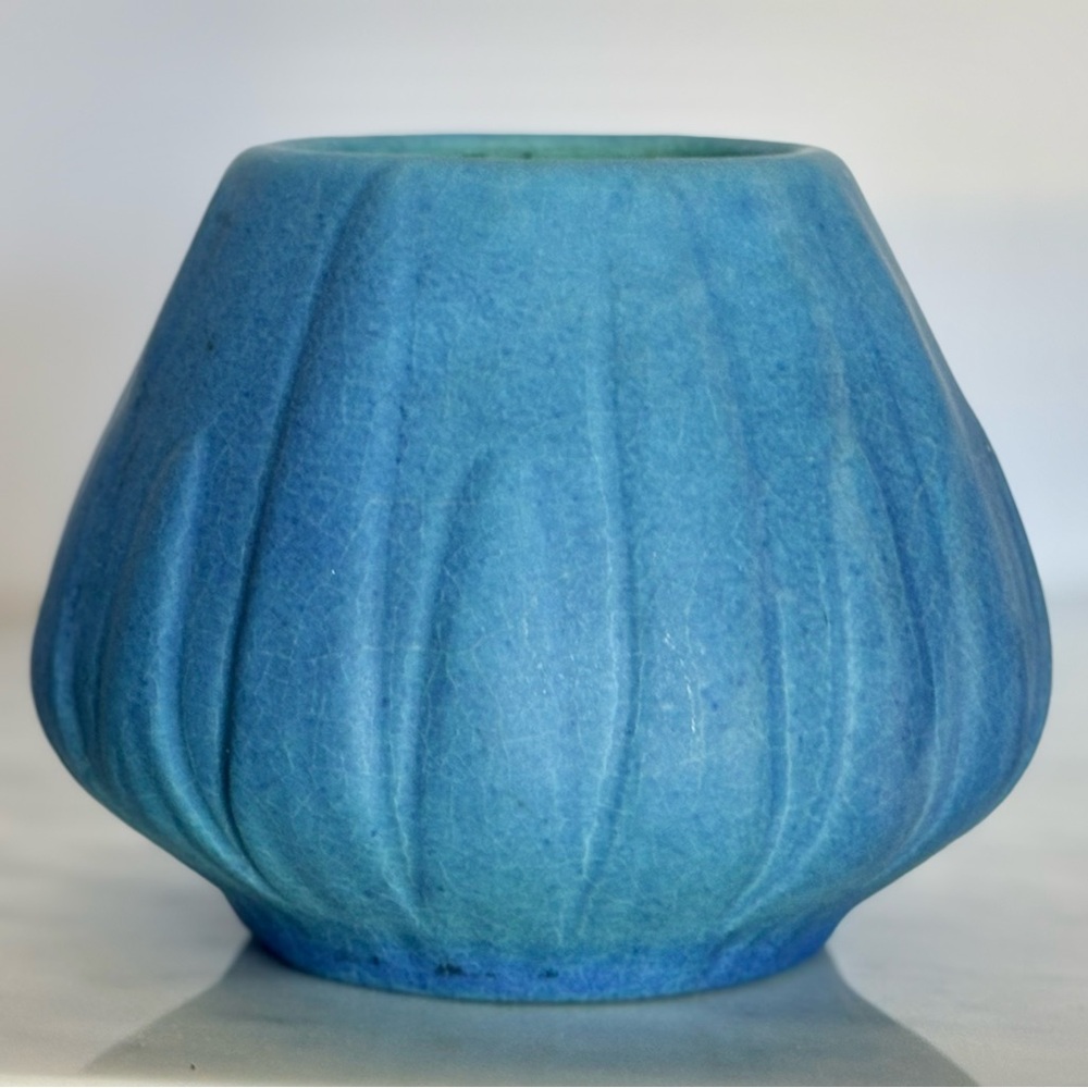 Blue Textured Ceramic Vase